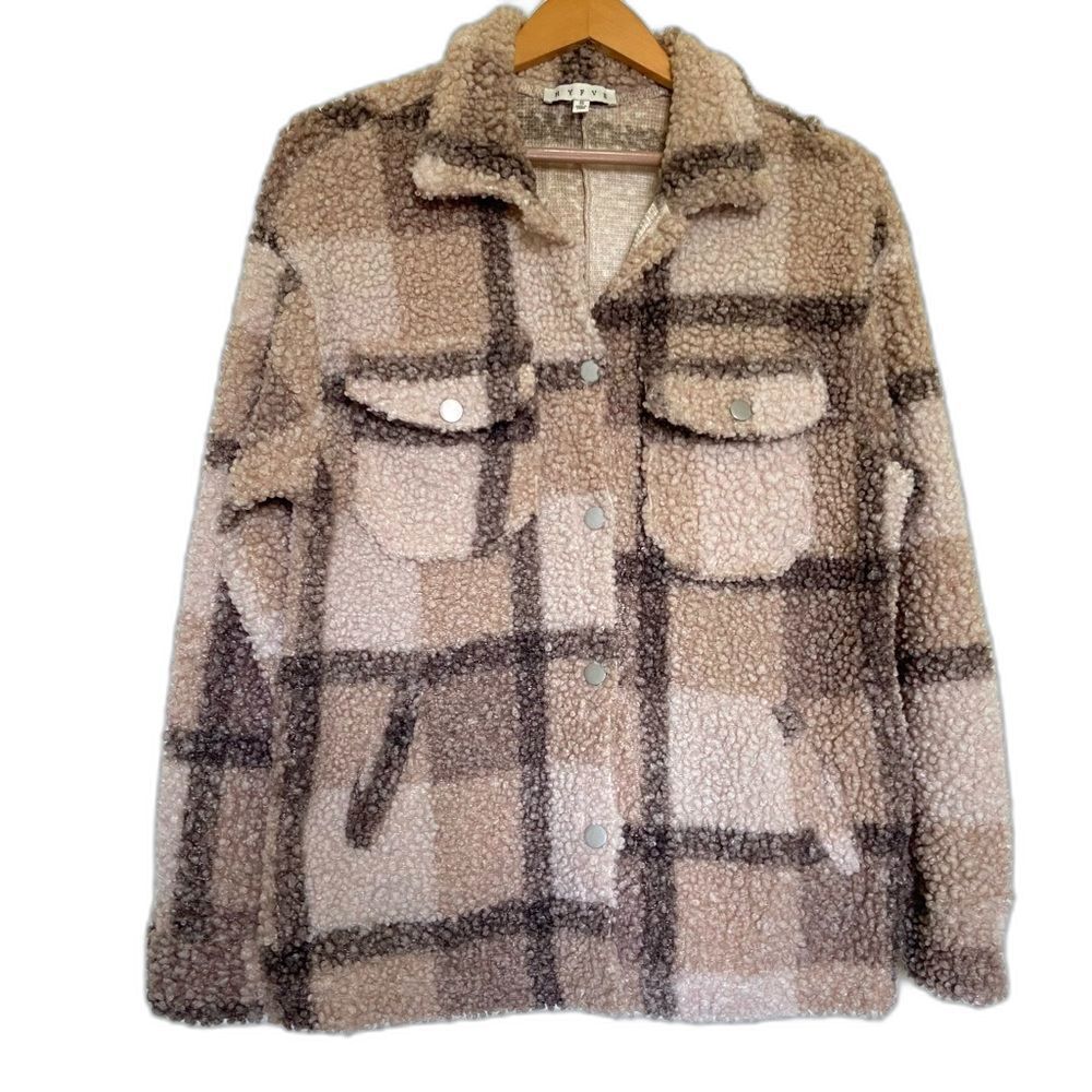 HYFVE Plaid Button Up Boucle Jacket